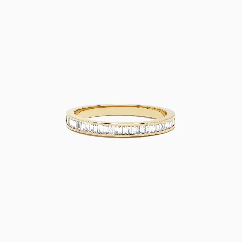 ladies ring custom side stones-D'Oro 14K Yellow Gold Channel Set Diamond Band, 0.44 TCW