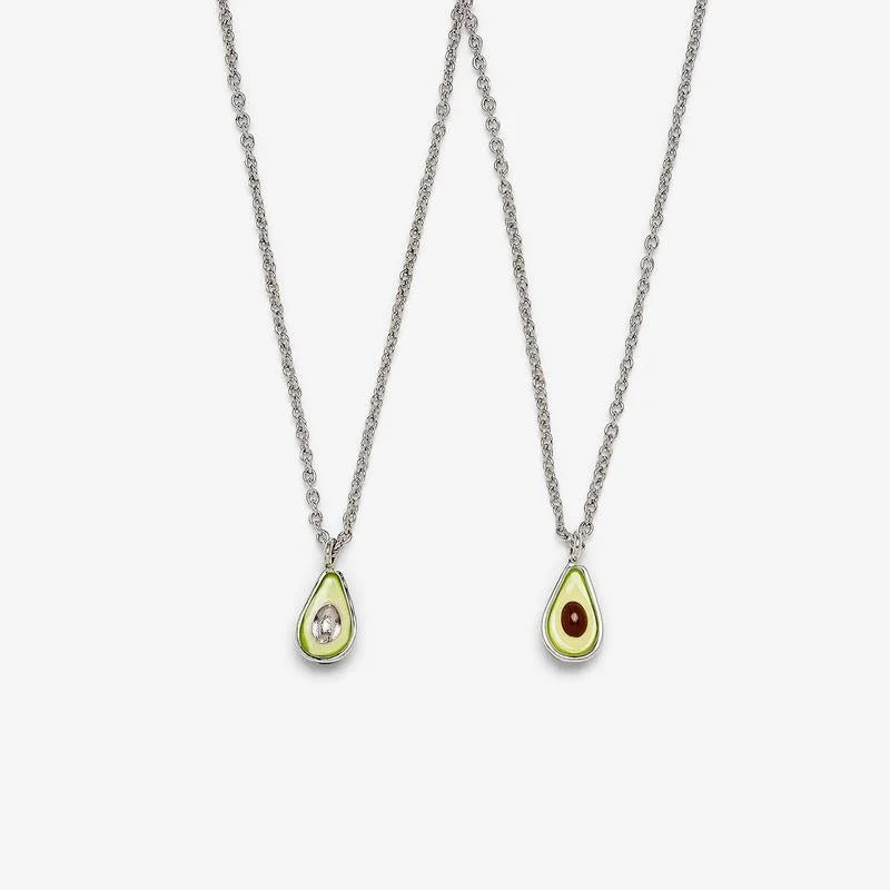 Ladies necklaces avant-garde designs-PuraVida, BFF Avocado Necklace, Silver