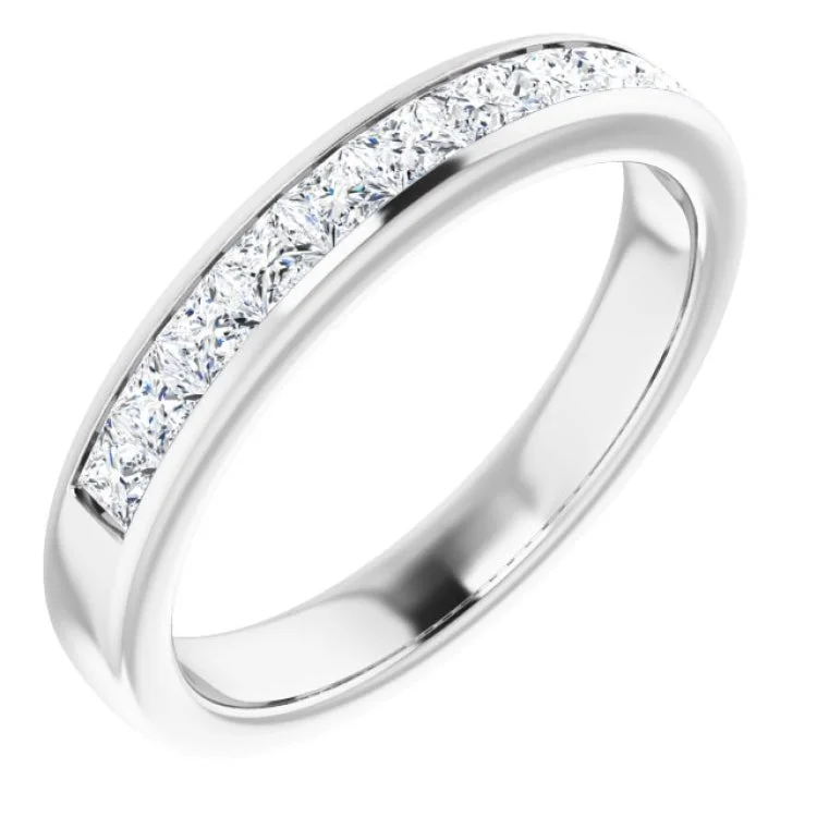 ladies ring winter christmas-14K White 1 CTW Natural Diamond Band