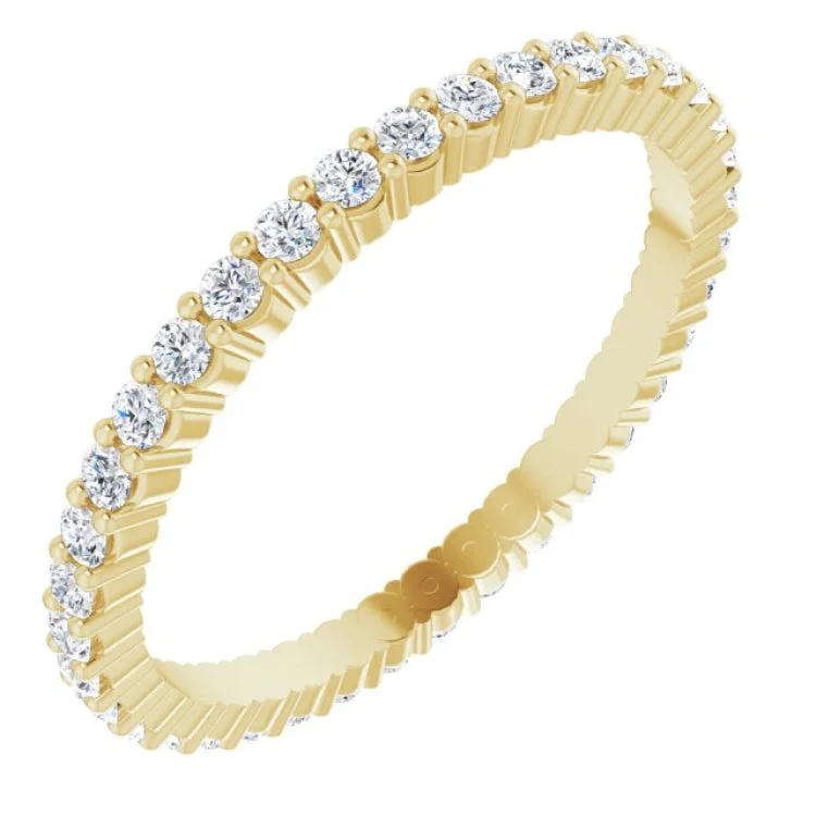 ladies ring animal one of a kind-14K Yellow 1/2 CTW Lab-Grown Diamond Eternity Band Size 6.5