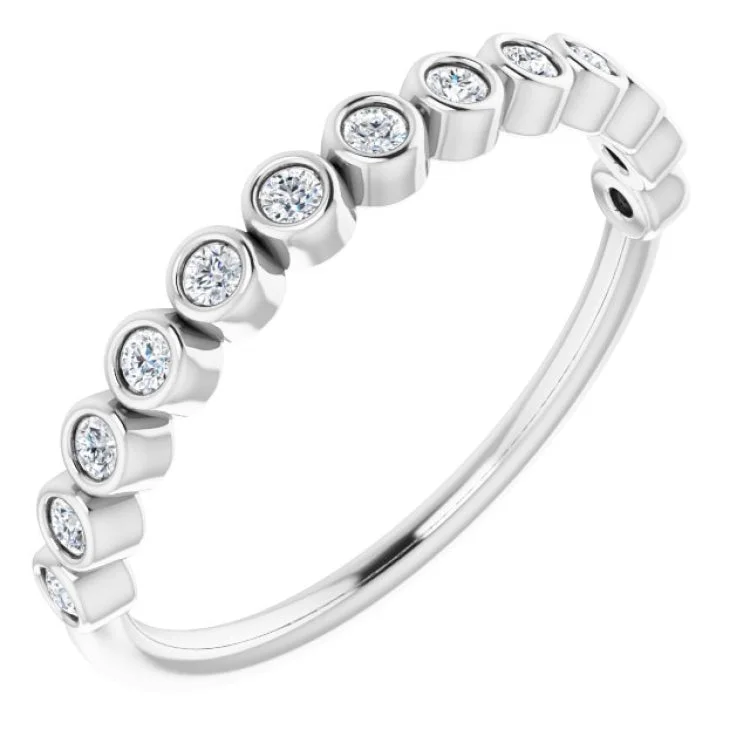 ladies ring fall christmas-14K White 1/5 CTW Lab-Grown Diamond Anniversary Band