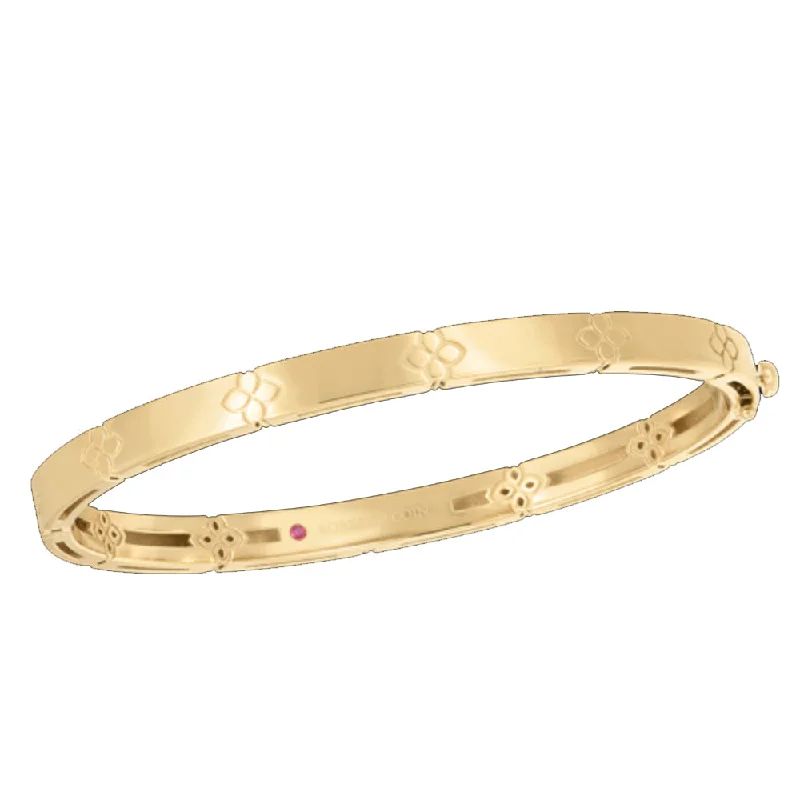 Ladies bracelets movable stone bracelets-Roberto Coin 18K Yellow Gold Love in Verona Narrow Bangle Bracelet