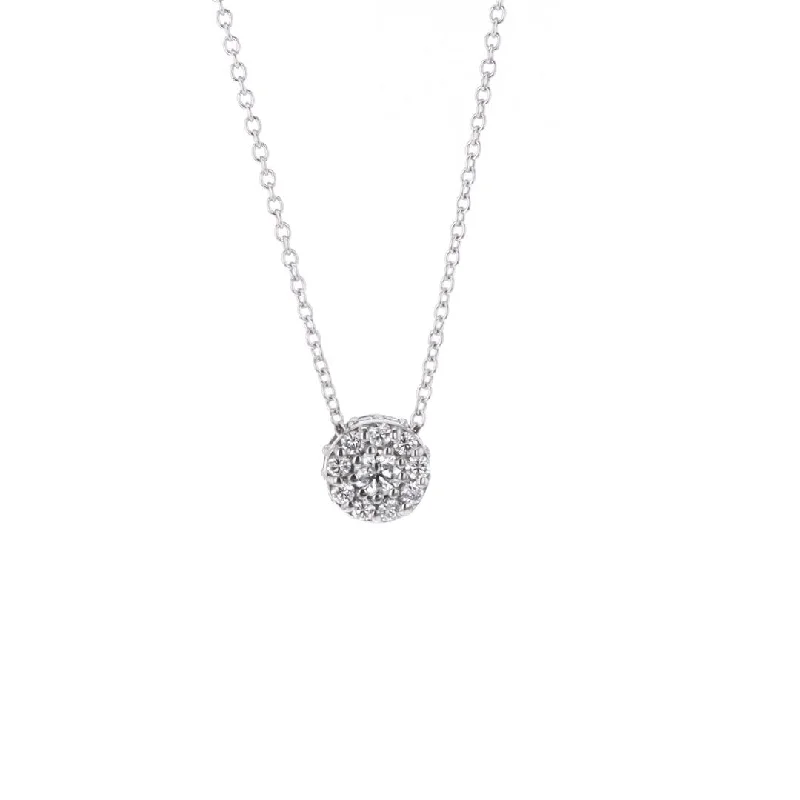 Ladies necklaces zodiac sign necklaces-0.41 ctw Diamond Cluster Pendant Necklace