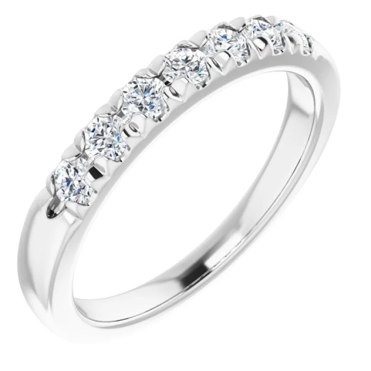 ladies ring hammered platinum-14K White 3/8 CTW Natural Diamond Anniversary Band