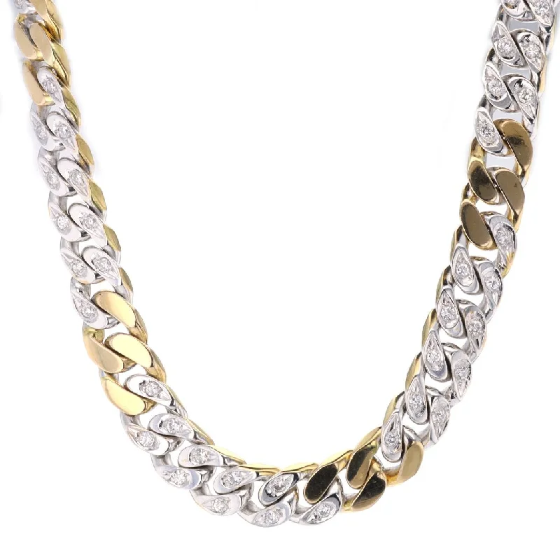 Ladies necklaces cascading stone necklaces-2.34 ctw Diamond Cuban Link Necklace