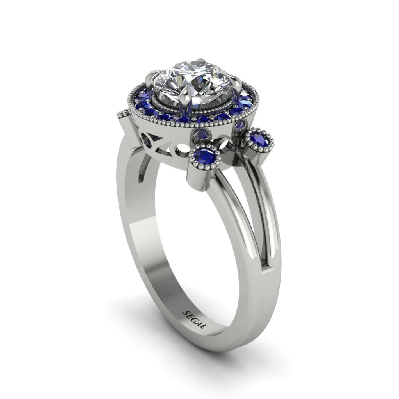 ladies engagement ring winter limited edition-Radiant Diamond Halo Gold Engagement Ring - Madilyn No. 63