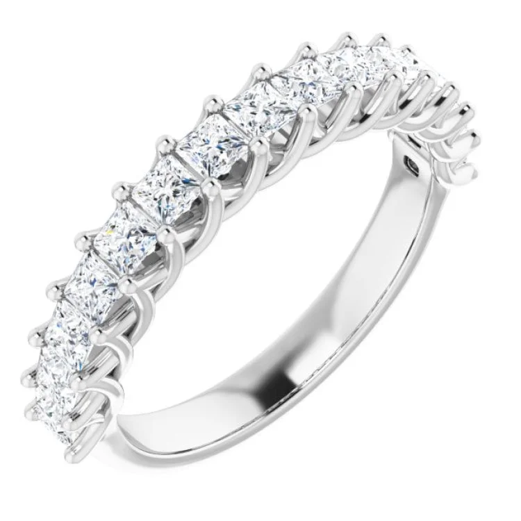 ladies ring braided mother’s-14K White 1 CTW Natural Diamond Anniversary Band