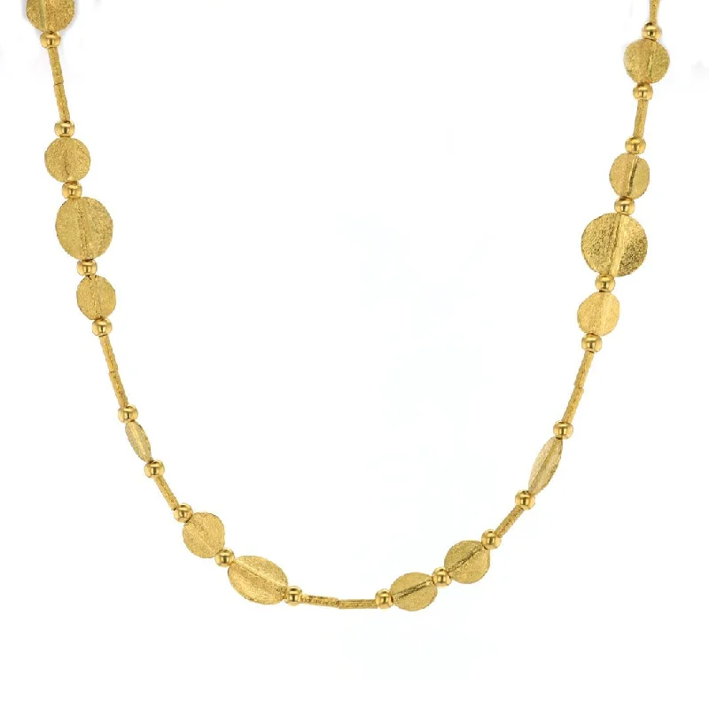 Ladies necklaces single stone designs-24K Hammered Discs Necklace