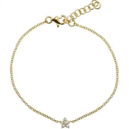 Ladies bracelets online shopping deals-14K Diamond Star Bracelet