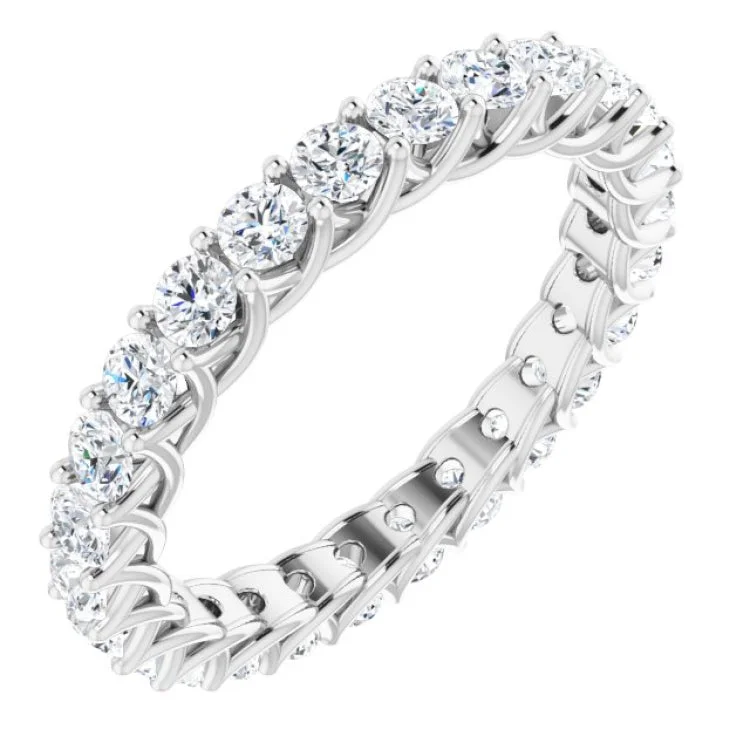 ladies ring ornate pearl-Platinum 1 1/2 CTW Diamond Eternity Band