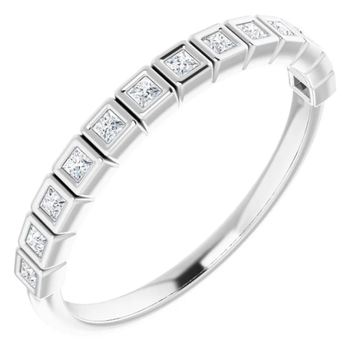 ladies ring engraved multi-stone-Platinum 1/6 CTW Natural Diamond Anniversary Band