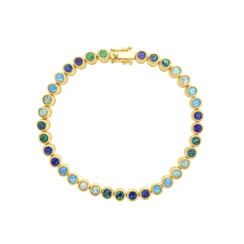 Ladies bracelets timeless wedding styles-Opal Ombre Tennis Bracelet