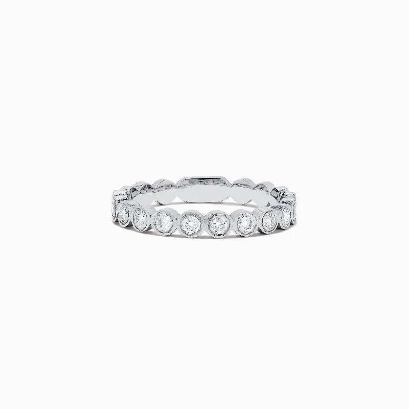 ladies ring lightweight bezel-14K White Gold Diamond Band, 0.29 TCW