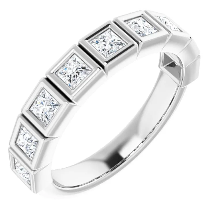 ladies ring birthstone ethical-Platinum 3/4 CTW Natural Diamond Anniversary Band