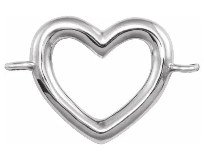 Ladies bracelets white diamond styles-Endless Bracelet Center Open Heart Charm - Permanent Jewelry