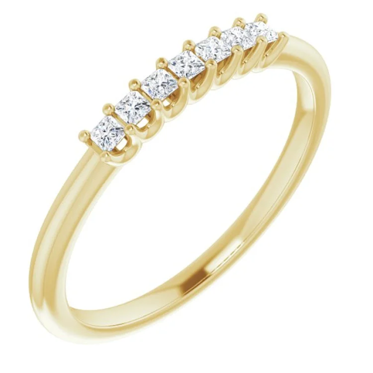 ladies ring bold oval cut-14K Yellow 1/6 CTW Natural Diamond Anniversary Band