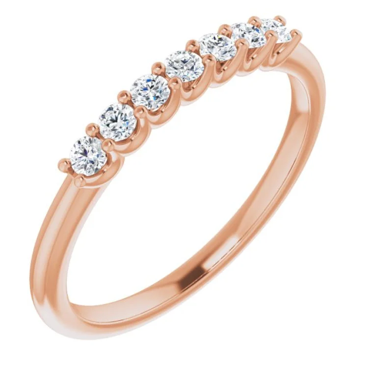 ladies ring flower artisan-14K Rose 1/5 CTW Natural Diamond Anniversary Band