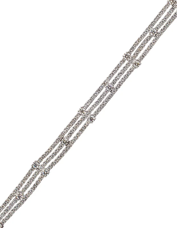 Ladies bracelets 2025 style trends-14K White Gold and Diamond Bracelet