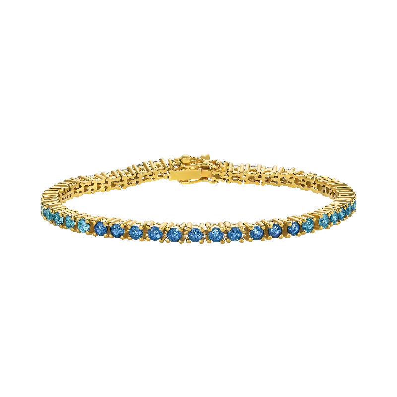 Ladies bracelets chain design classics-Blue Topaz Ombre Tennis Bracelet