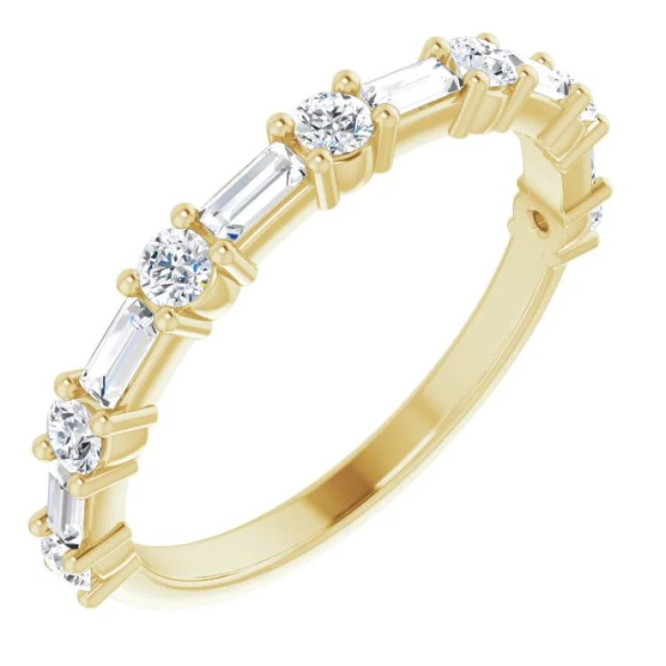 ladies ring brushed diamond-14K Yellow 5/8 CTW Natural Diamond Anniversary Band