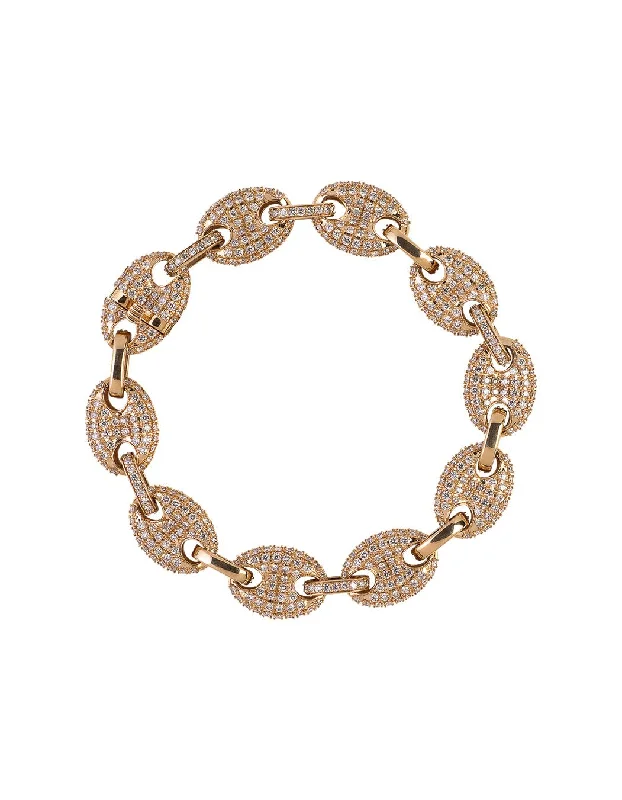 Ladies bracelets modern sleek appeal-14k Yellow Gold and Diamond Bracelet