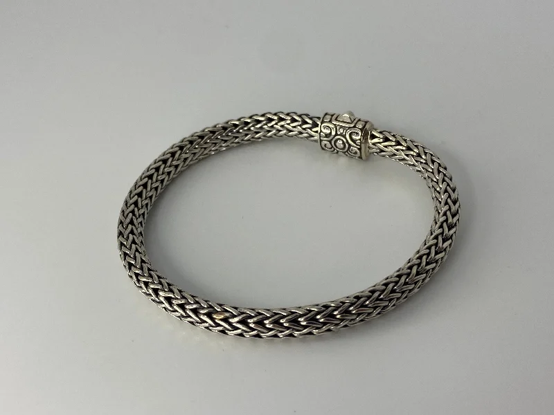 Ladies bracelets long-lasting bracelets-Braided Silver Bracelet