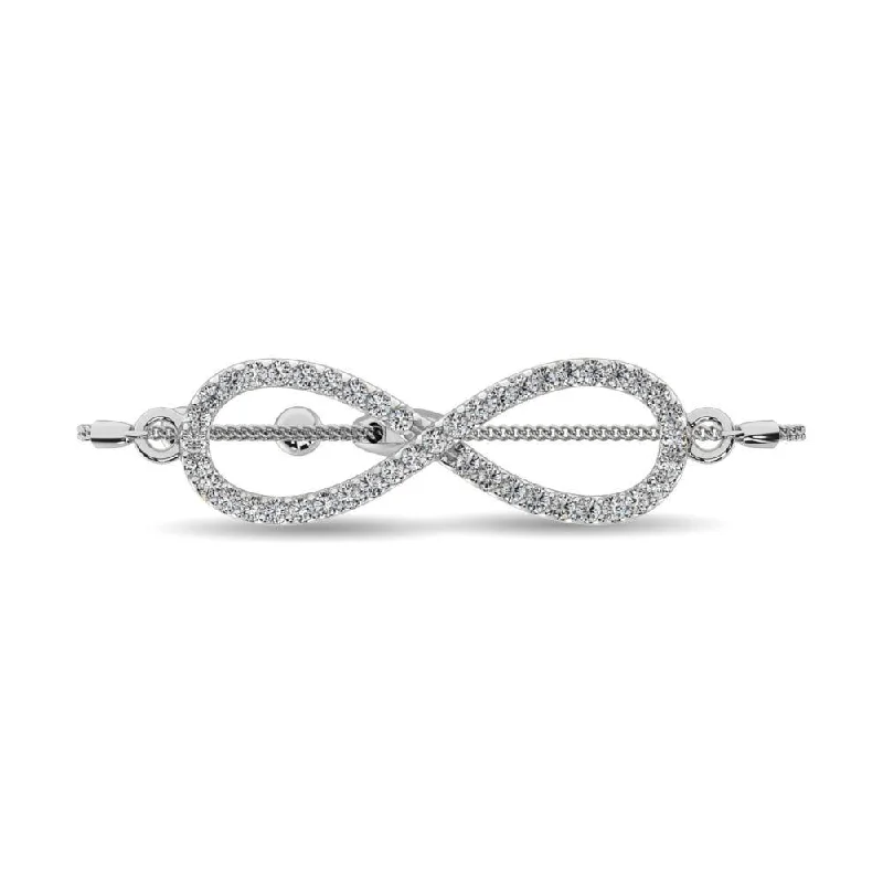 Ladies bracelets asymmetrical design picks-Diamond Infinity Bracelet 1/6 ct tw in Sterling Silver