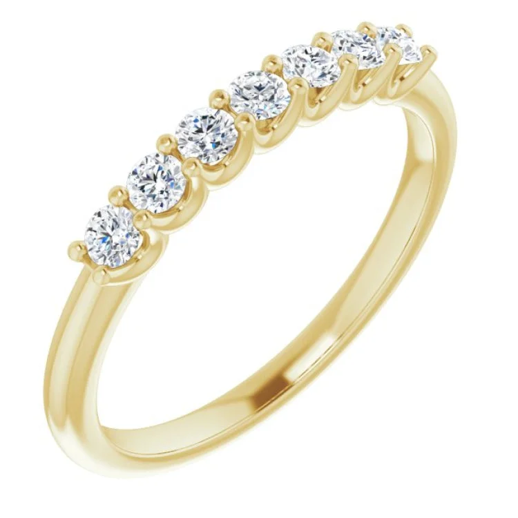 ladies ring premium baguette cut-14K Yellow 1/3 CTW Natural Diamond Anniversary Band