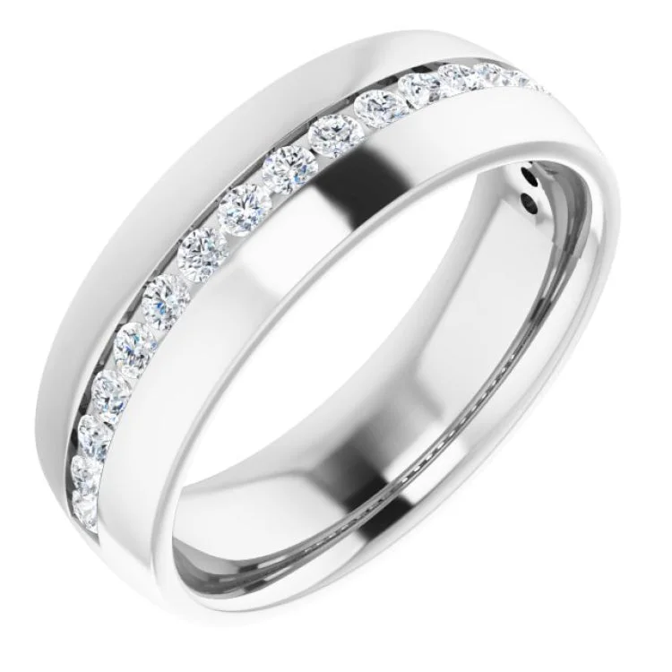 ladies ring slim princess cut-Platinum 3/8 CTW Natural Champagne Diamond Band