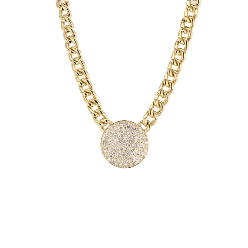 Ladies necklaces handcrafted luxury styles-2.03 ctw Diamond Stationary Pendant Necklace