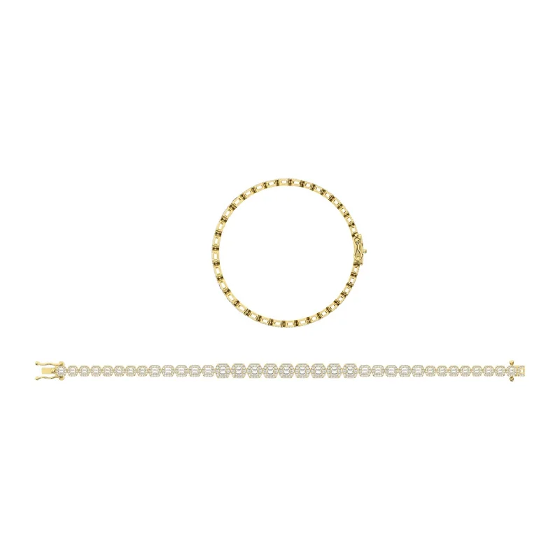 Ladies bracelets subtle hue styles-14K Yellow Gold Diamond 2 1/3 Ct.Tw. Fashion Bracelet