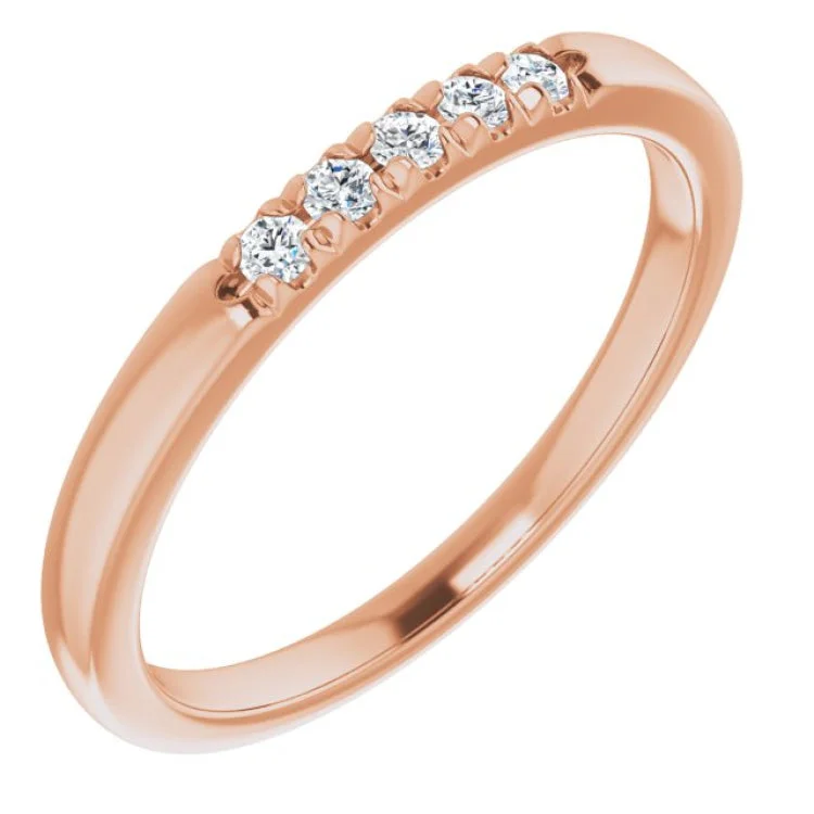 ladies ring shell small batch-14K Rose 1/10 CTW Natural Diamond Anniversary Band