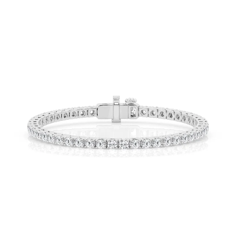 Ladies bracelets resin accent styles-4.00 cttw Tennis Bracelet Round Lab Diamond by Mercury Rings