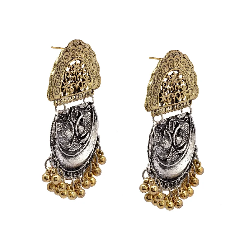 ladies earrings sculpted pearl-Chandbali Tassel Earrings