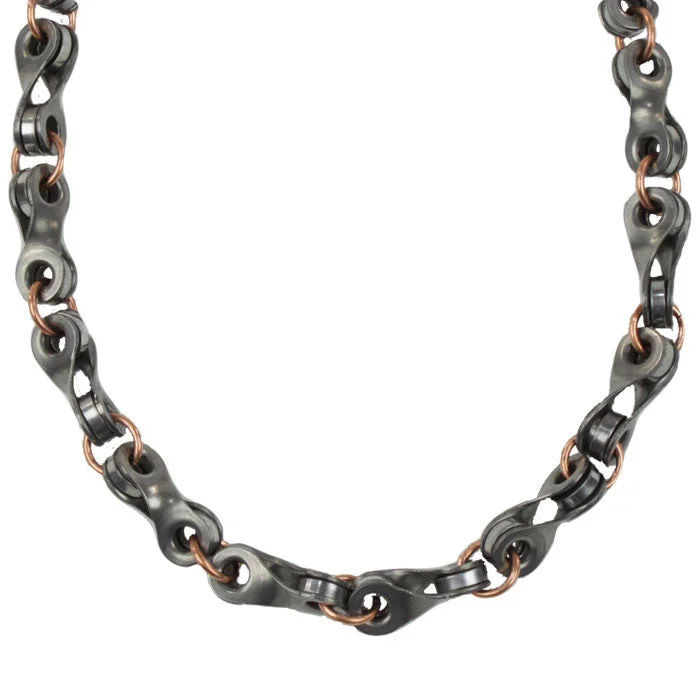 Ladies necklaces mature sophisticated styles-Twisted Link & Roller Chain Necklace - Wholesale